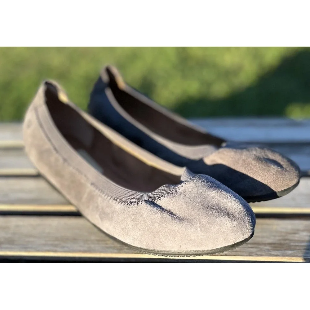Josef Seibel Ballet Flats Womens 38 US 7‎ Gray Suede Comfort Slip On Shoes